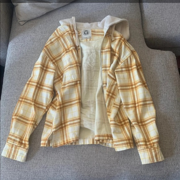 Urban Outfitters Yellow Plaid Denim Jacket - Picture 2 of 7